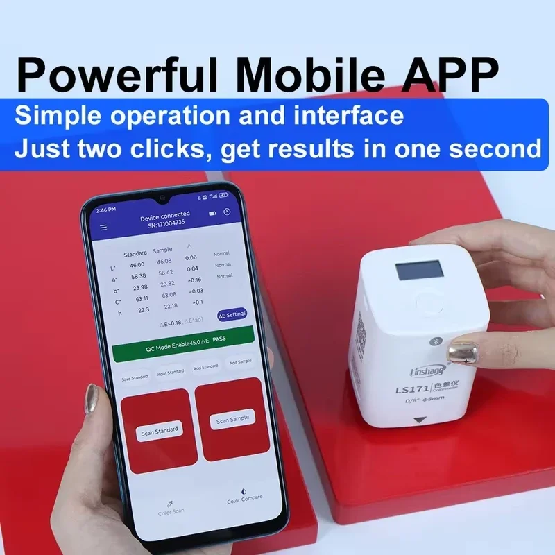 Linshang LS171 LS170 Mobile Phone APP Portable Colorimeter analyzer Screen Digital Precise LAB Meter Tester 8mm