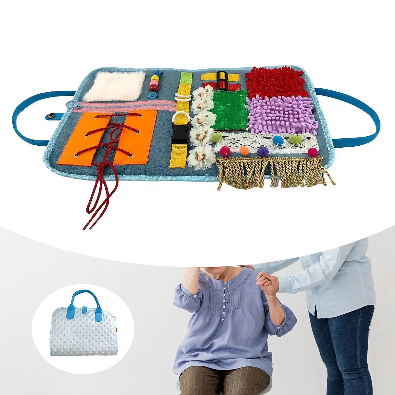 Fidget Blanket Educational Learning Gift for Elderly Dementia Nursing Homes