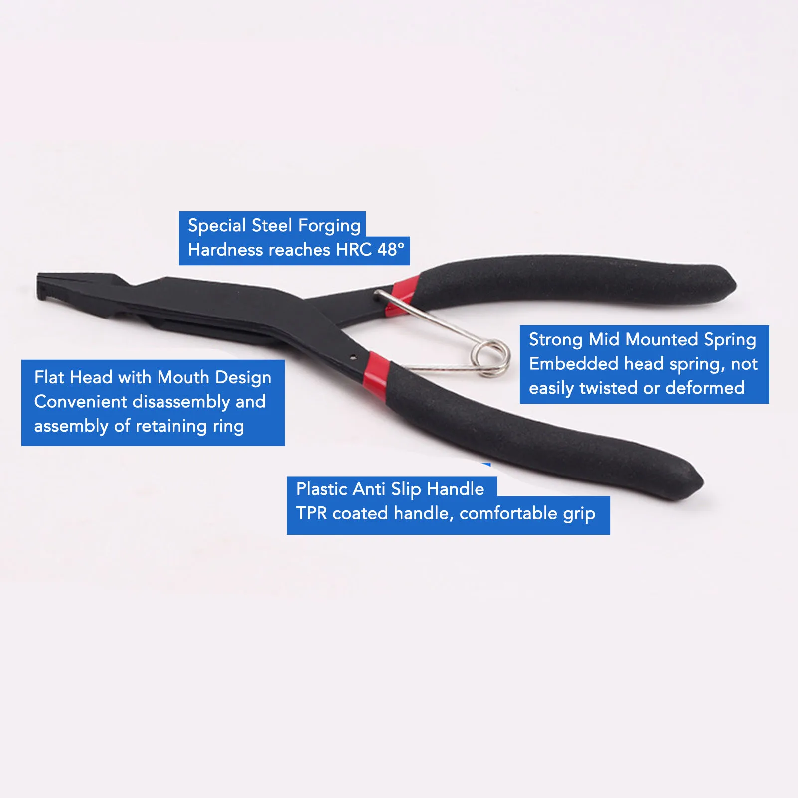 Ring Opening Pliers Snap Ring Pliers 40mm Opening 2mm Thickness High Carbon Steel Ergonomic Design Retaining Ring Pliers 6