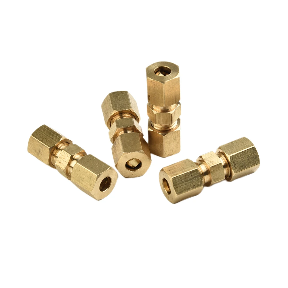 brake line connector 10Pcs brake lines pipe brass connector for brake line without flaring 4.75mm 3/16" fittings straight reducer compression kits
