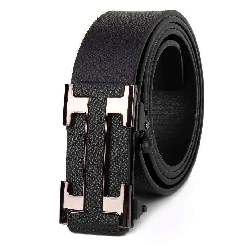 Business Formal Men's Belt - Genuine Leather Dress Belt with Adjustable Buckle, Durable Dark Colored Professional Gift