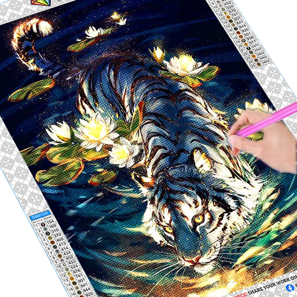 Diamond Painting Stitch Tiger Girl Diamond Art Embroidery Full Drill Cross  Stitch Kits Mosaic Anime Portrait Picture Wall Decor - AliExpress