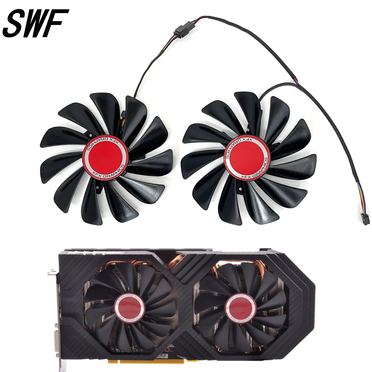 Conjunto Fdc10u12s9-c Cf1010u12s 95 mm Alternativa Rx590 Gpu Placa de Vídeo Refrigerador Ventilador para Xfx rx 590 580 Vga Placa de Vídeo Refrigeração Novo Peças