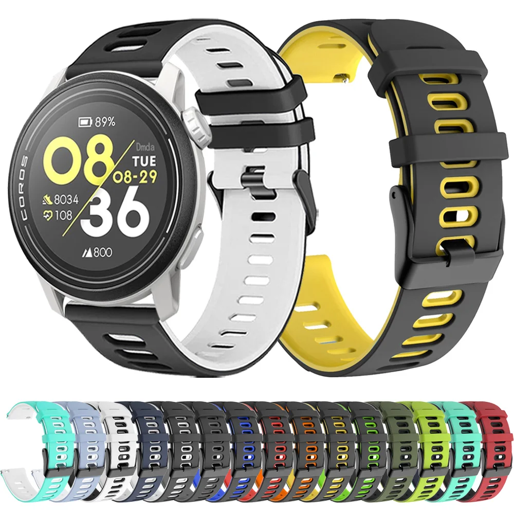 Cinturino Sportivo In Silicone Per Coros Pace 3 2 Band Per Coros Apex 2 Pro 46Mm 42Mm Sostituzione Cinturino 22Mm 20Mm Braccialetto Traspirante
