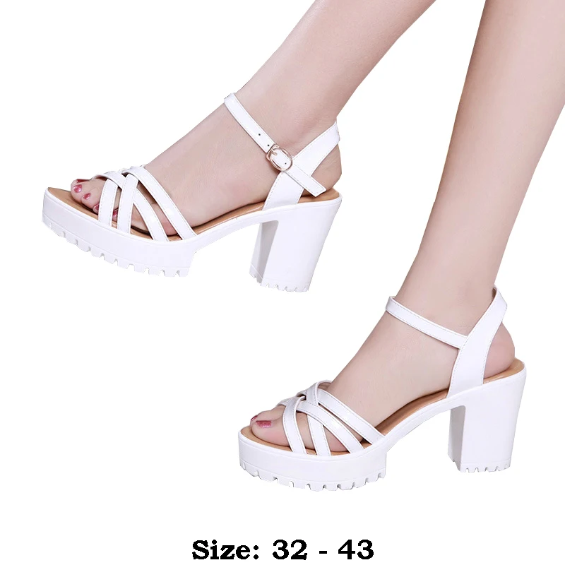 High quality summer sandals for women 8cm 10cm  high heel new 2024 size 32 33 42 43 platform open toe elegant shoe black white