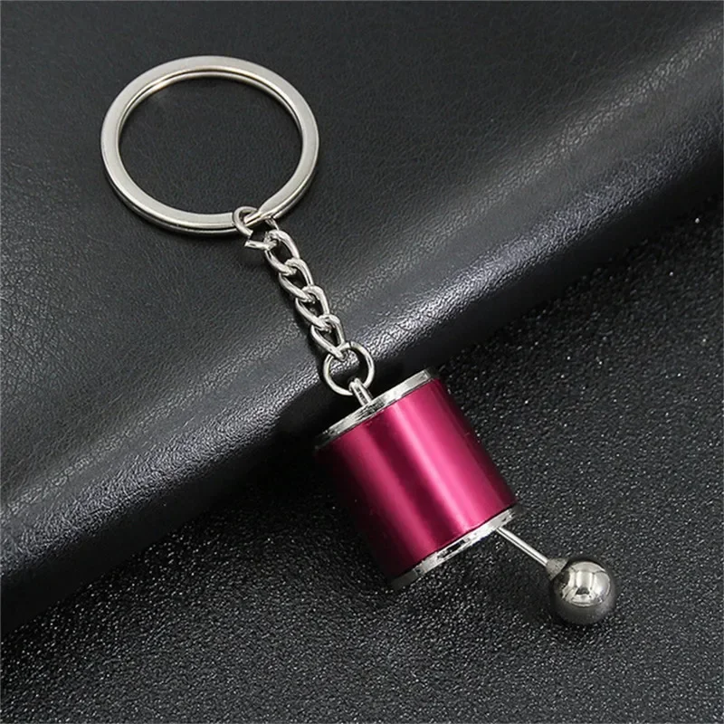 Key Chains Creative Car 6 Speed Gearbox Gear Head Keychain Manual Transmission Lever Metal Key Ring Car Refitting Metal Pendant