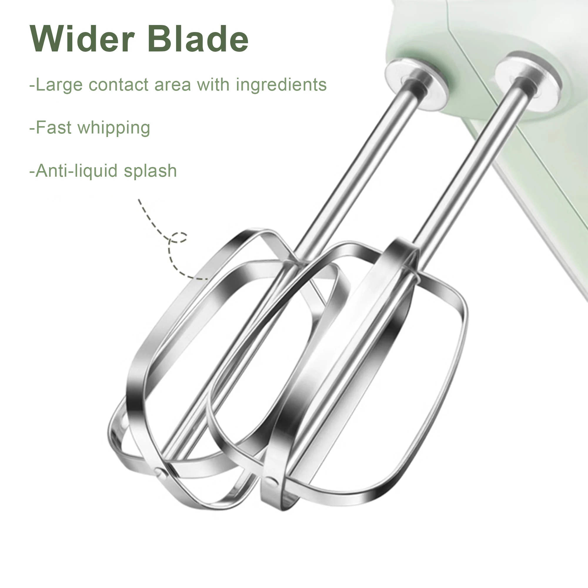 "خلاط يدوي Sonifer SF-7034. مظهر أخضر فاتح، لون جد...