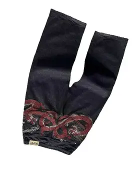 Punk Retro Washed Black Baggy Jeans Men Harajuku Gothic High-waisted Straight Pants Women Trendy Streetwear Trousers 1