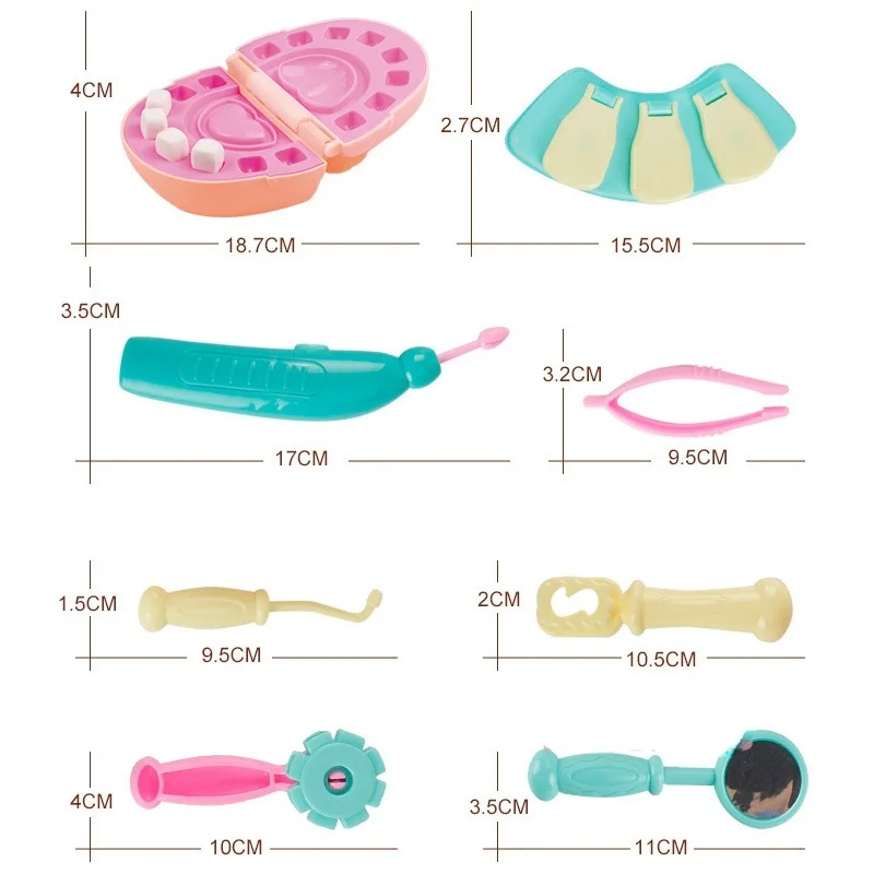 Child Pretend Play toys educational Doctor Toys dentists tooth filling teeth color clay plastic mold set birthday gift boy girl 6
