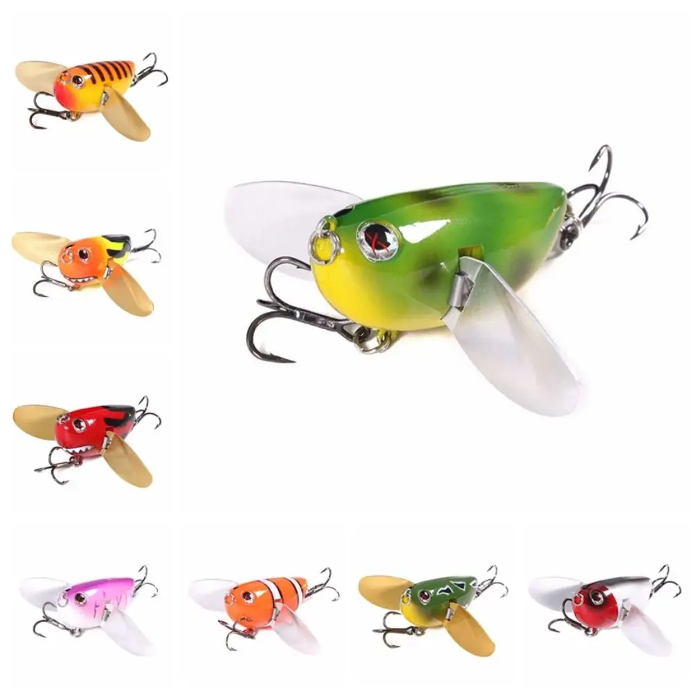 

Lifelike Bee Crankbait Lure Bumblebee Artificial Fishing Lure Simulation with Two Metal Spoon Bee-Shaped Fishing Bait