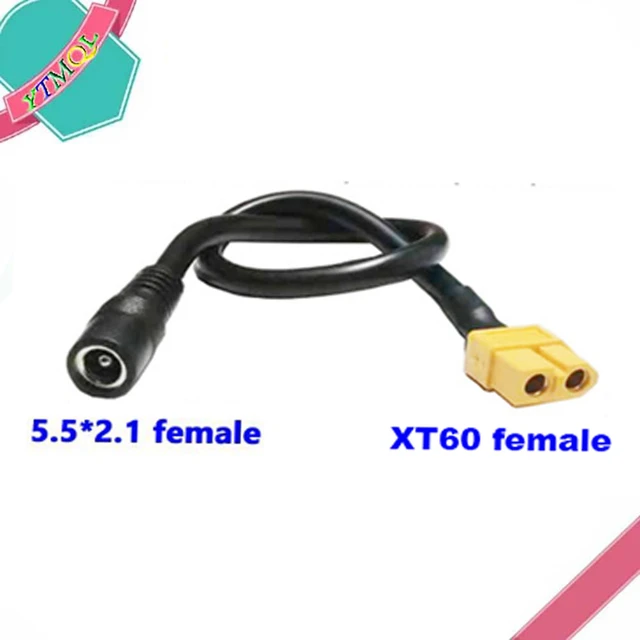 Connecteur Xt60 Femelle Vers Dc 5.5x2.1mm 5.5x2.5mm, 1 Pièce, Câble  Adaptateur De Charge De Batterie, Fil En Silicone Pour Chargeur De Batterie  Rc - Connecteurs - AliExpress