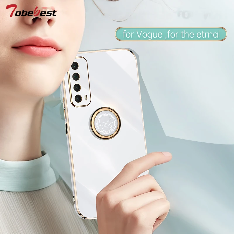 Capa de telefone em silicone com anel para huawei p smart 2021_voghion.com