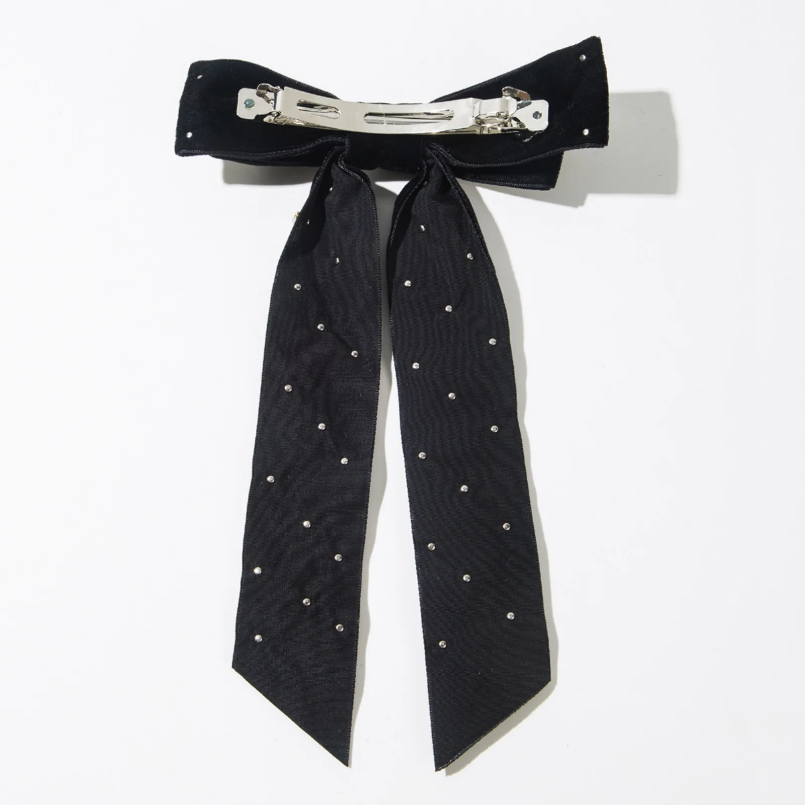 1PC Velvet Bow Hair Clips, Rhinestone Embellished Multi-Color Velvet Bows, Elegant Hair Accessories For Women Party Daily Wear