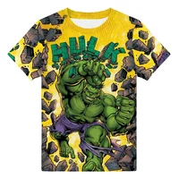 Cool Boys Summer Short Sleeve T-shirt 2023 Newest Green Hulk 3D Print Teenager Clothes 1