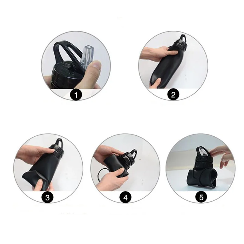 Outdoor Sports Water Bottle Silicone Portable Folding Water Cup Sports Mountaineering Water Cup Anti Drop Water Bottle