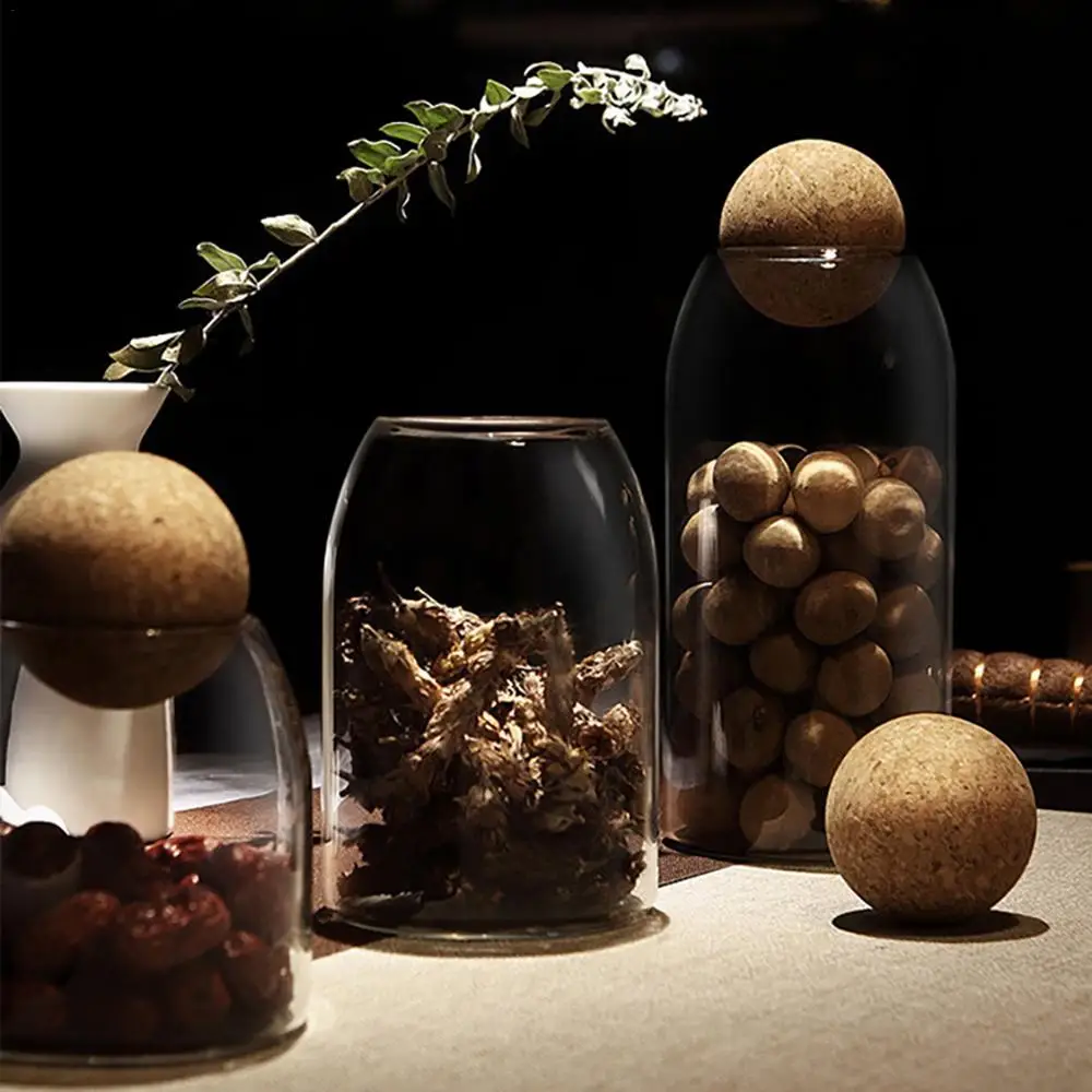 Cork Ball Glass Jar Storage Tank Sealed Tea Cans Grains Transparent Storage Jars 500Ml 90X100Mm 7 Cork Ball Glass Jar Storage Tank Sealed Tea Cans Grains Transparent Storage Jars 500Ml 90X100Mm
