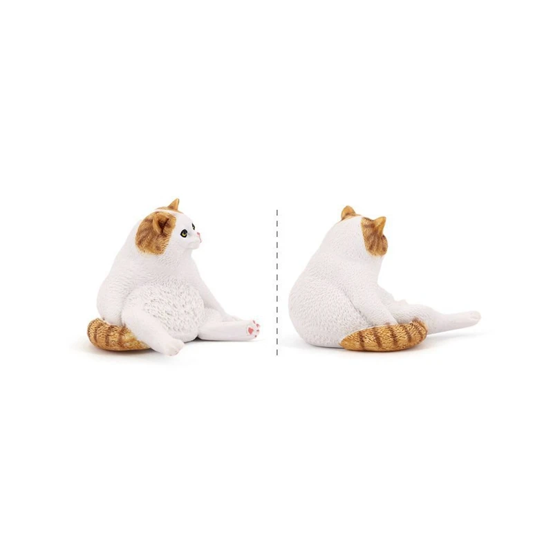 Simuliertes faules Katzenmodell, dicke Katzen, Desktop-Ornament, Heimdekoration für Haustiere, Kätzchen – Detail 5