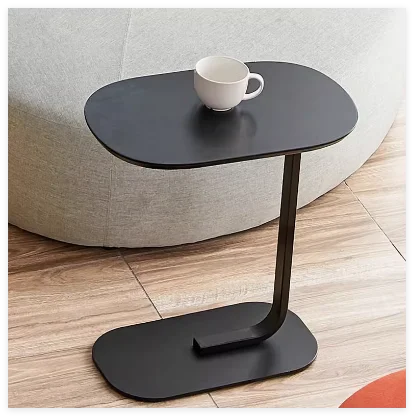 Nordic C-Shaped Side Table, Minimalist End Table, Creative Small Square Living Room Corner Solid Wood Coffee Table