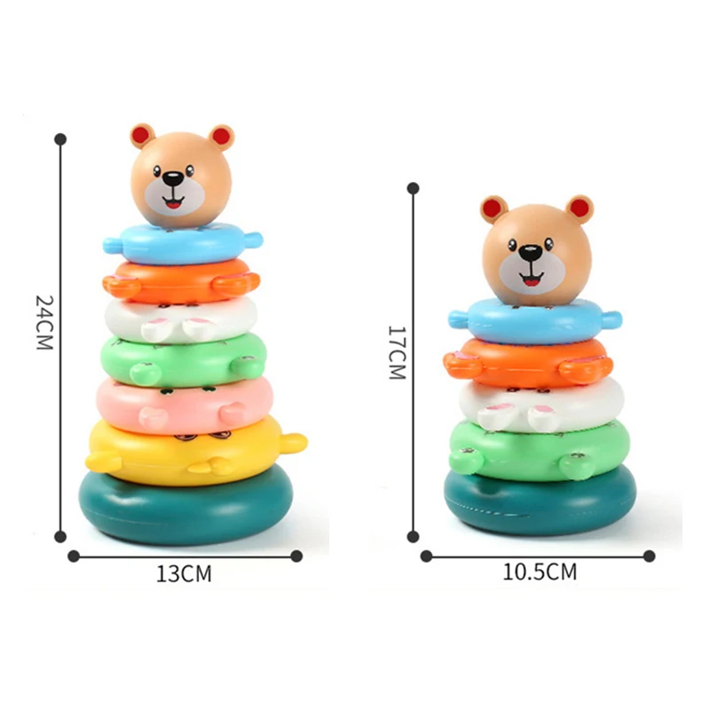 Montessori Rainbow Pyramid Tower Bath Baby Toy Early Learning Stacking Rings Sensory Toys Birthday Christmas Gift for Kids stacking puzzle toys stacking toys