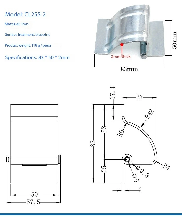 Description Picture 6 of itemCL256 concealed cabinet door load-bearing CL255 stainless steel welded hinge concealed equipment door chain hardware