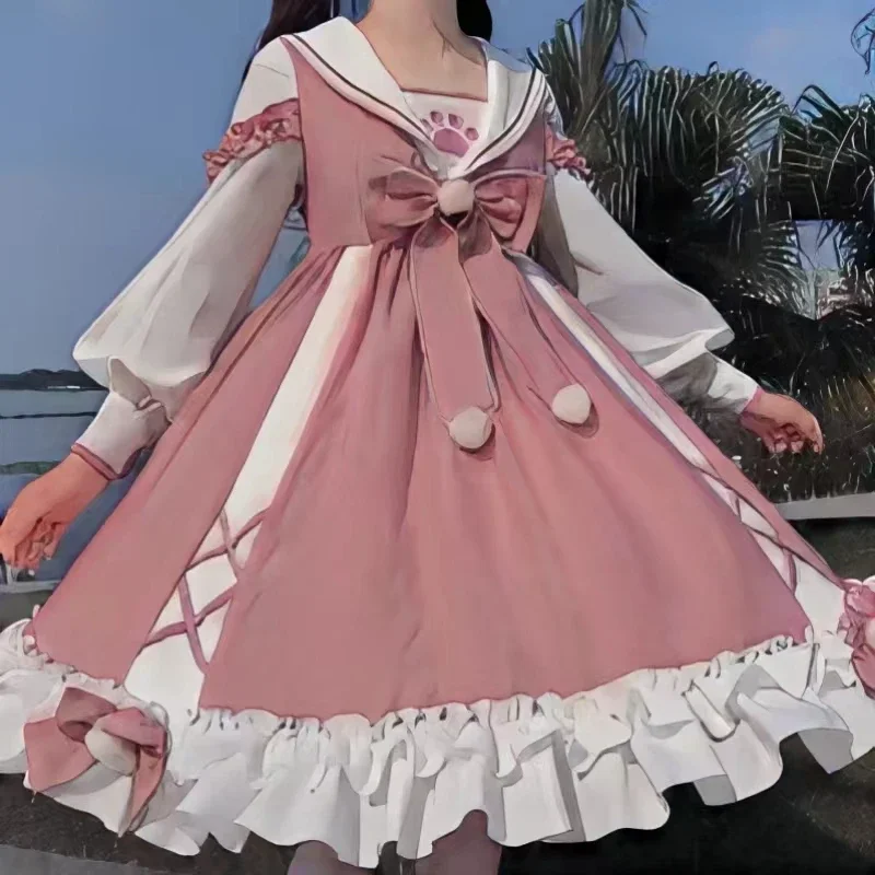 Cat Claw Lolita Dress Kawaii Dress Oversized Short Sleeve Princess Large Size 4xl 150kg lolita dress