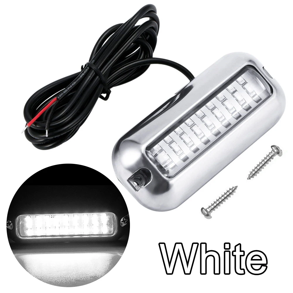 27LED 보트 트랜섬 라이트 스테인레스 스틸 스피드보트 조명 10-30V 해양 트랜섬 램프 IP68 방수 50W 요트 보트 액세서리
