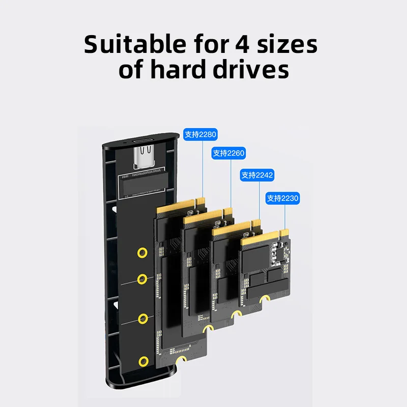 SSD enclosure CoolFish M2 SSD Case NVMe Protocol 10Gbps M.2 to USB Type C 3.2 Gen 2 Portable NVMe External Enclosure SSD Box