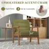 Accent Chairs Set of 2 with Side Table, Mid-Century Modern Leisure Chairs with Coffee Table, Retro Wood Armchair, Comfy 3