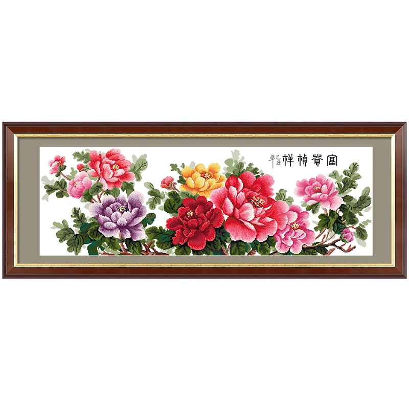 中国風咲く牡丹の花クロスステッチ刺繍糸,447コットン,生地とクラフト