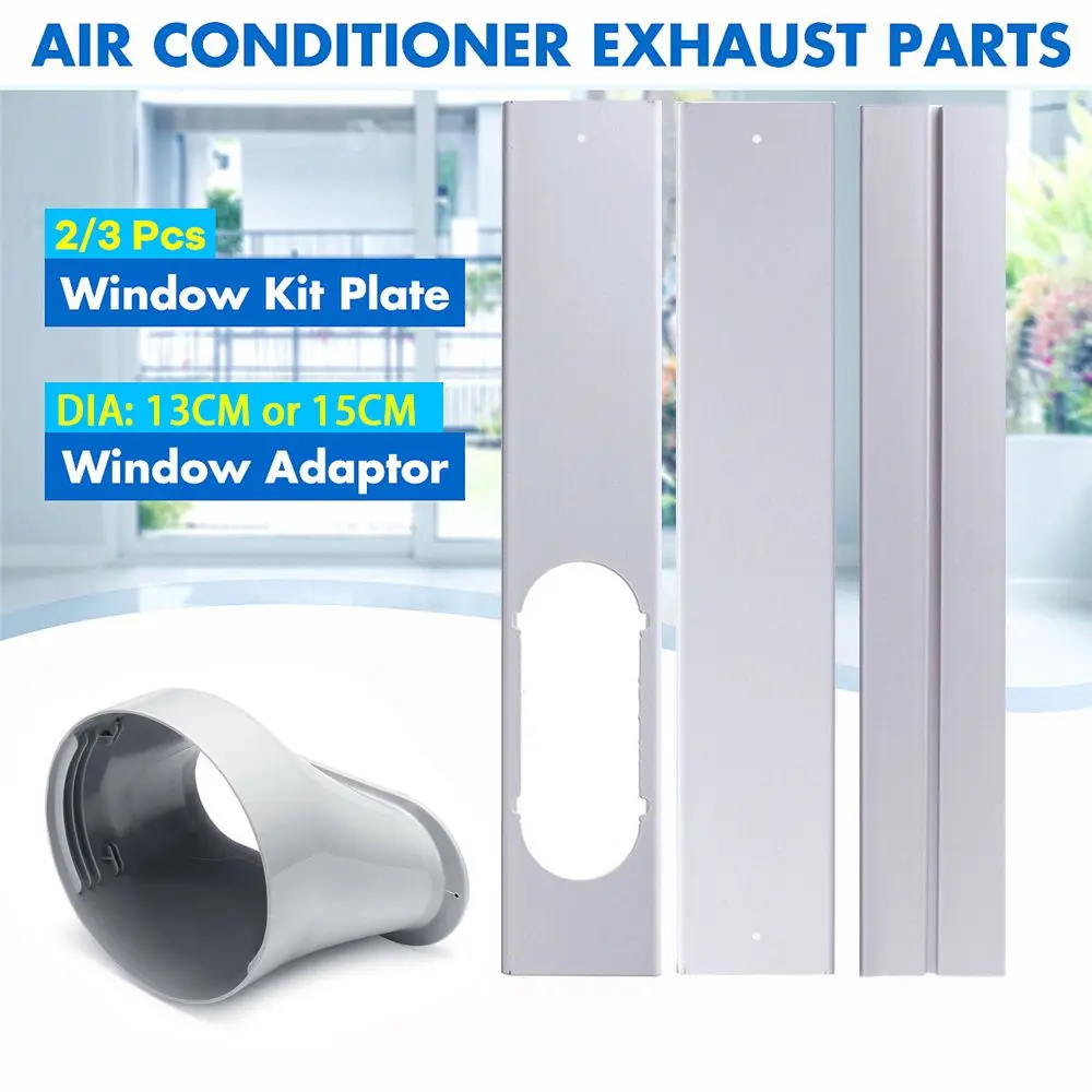 

2/3 PCS Air Conditioner Exhaust Hose Portable Window Kit Slide Plate Adaptor Wind Shield Tube Connector