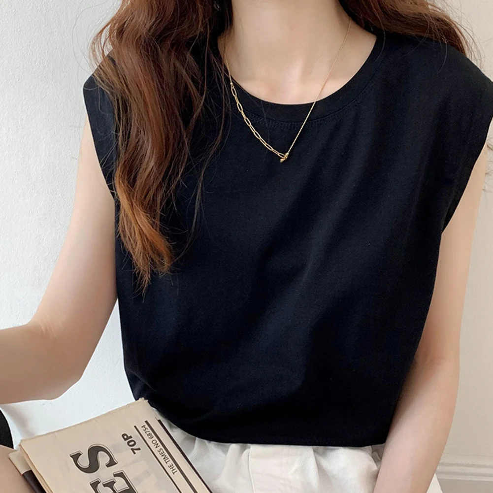 

Women's Summer Korean Y2K T-Shirt Loos Tee Tank Top Sleeveless Casual Tank Top