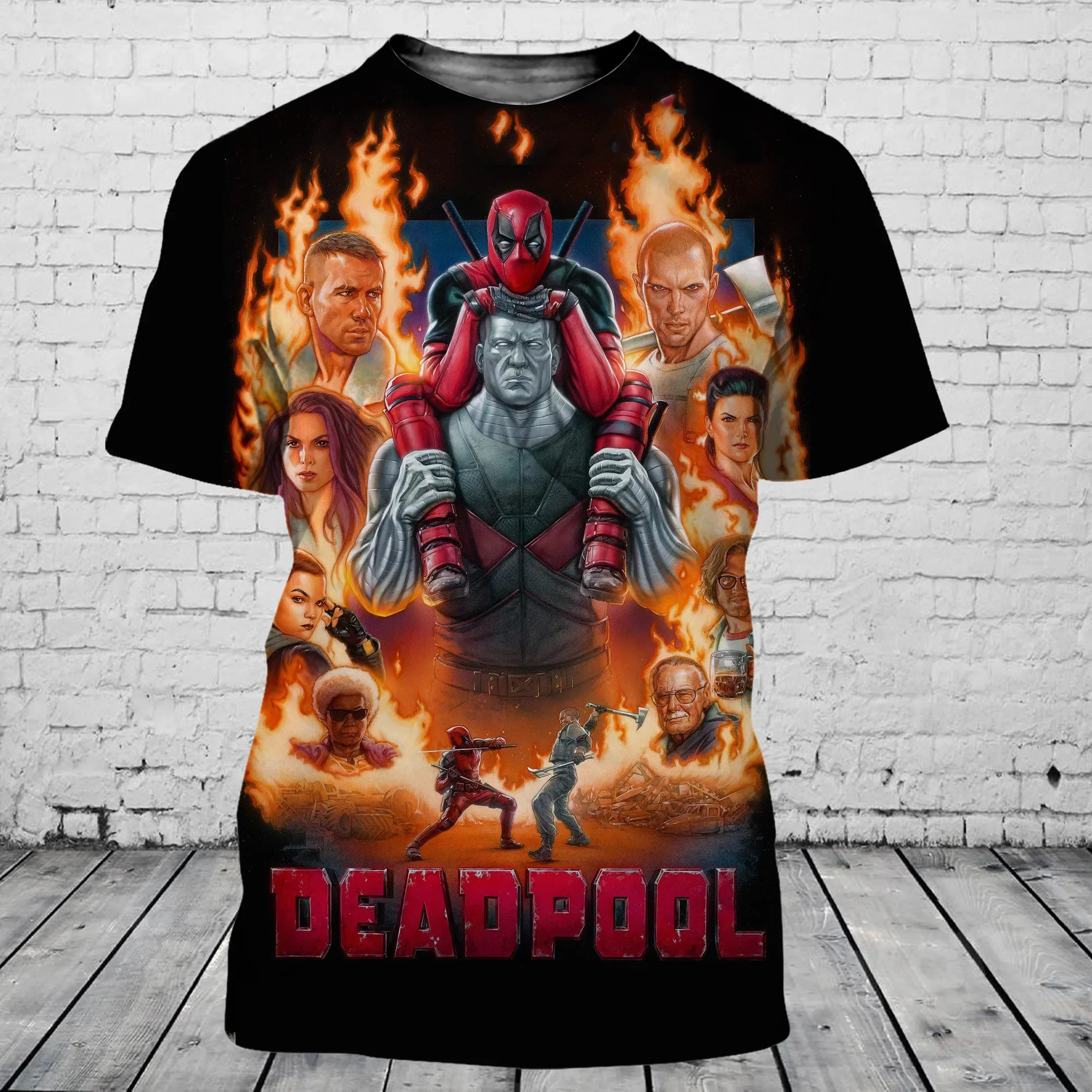 3D Print T-Shirt Summer Miniso Deadpool Men Women Short Sleeve Casual Style Casual Streetwear Tee Tops Cartoon 6