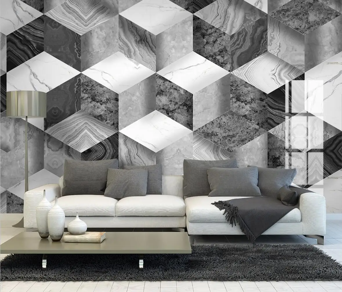 custom papel de parede 3D Mural Wallpaper geometric marble Photo Wall Painting Living Room Theme Hotel Luxury home Decor 3d wallpaper with custom photo mural waterfall mountain water scenery living room home decor 3d photo wallpaper on the wall
