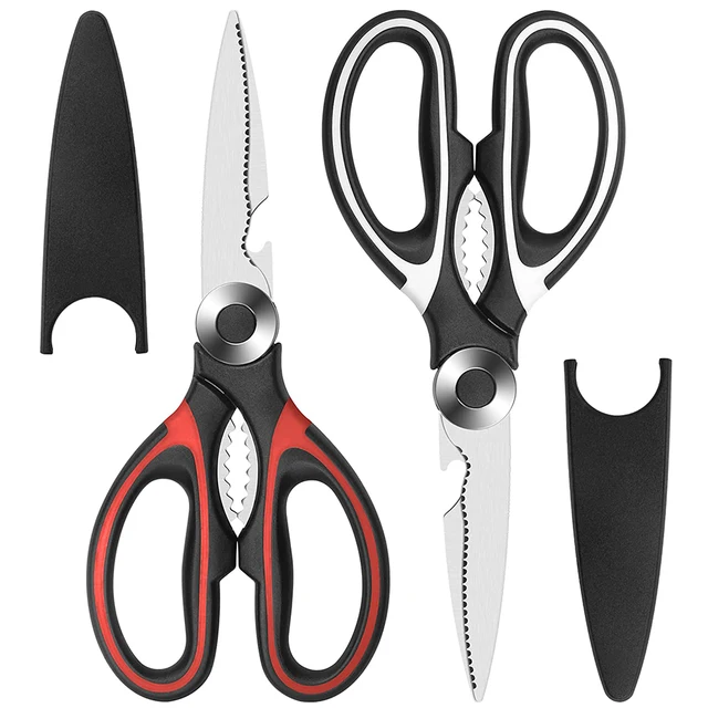 Casewin Kitchen Scissors Heavy Duty with Magnetic Sheath Scissors for Fridge,Multipurpose  Stainless Steel Kitchen Shears Food Utility Scissors for Poultry Meat  Chicken Herbs Fish Vegetables 