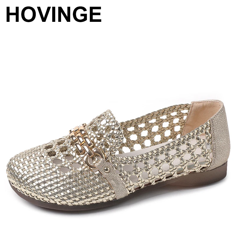 

Туфли-лодочки женские, заостренный носок, кожа, тканые, низкий каблук, мягкая подошва, уличная Летняя обувь