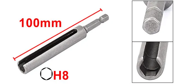 Uxcell-8mm 육각 너트 드라이버 소켓 슬롯 연장 드라이버 비트 어댑터, 육각 생크 슬롯 드릴 비트 소켓 렌치 도구 100m 길이