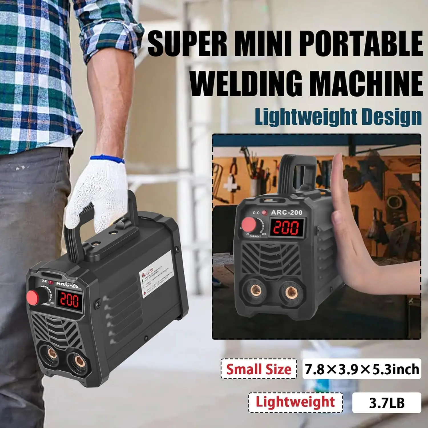 200Amp 20PCS Rods Stick Welder, Super MINI Portable Welding Machine, IGBT Inverter Welder Machine 110V with Hot Start Arc