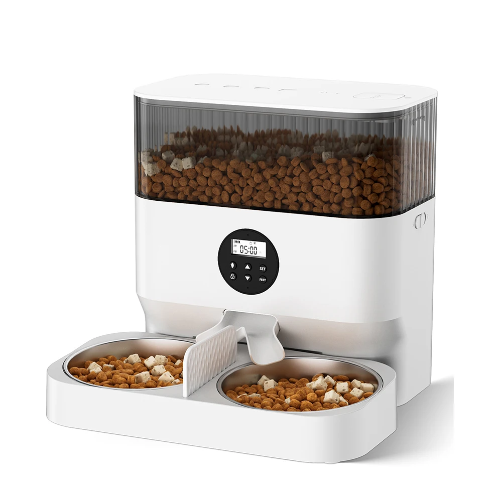 Programmable Control 4 Meals Per Day 10S Voice Recorder Auto Dry Food Dispenser Timed Control Cat Dog Pet Feeder