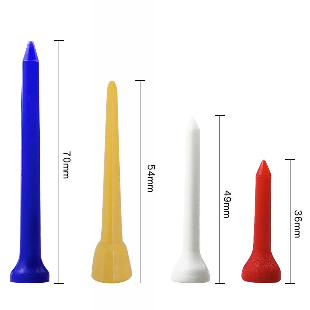 Description Picture 4 of item100 Pcs Golf Tees Cup-Shaped Plastic Durable Mixed Color Available In 4 Sizes Auxiliary Practice Golf Accessories Supplies
