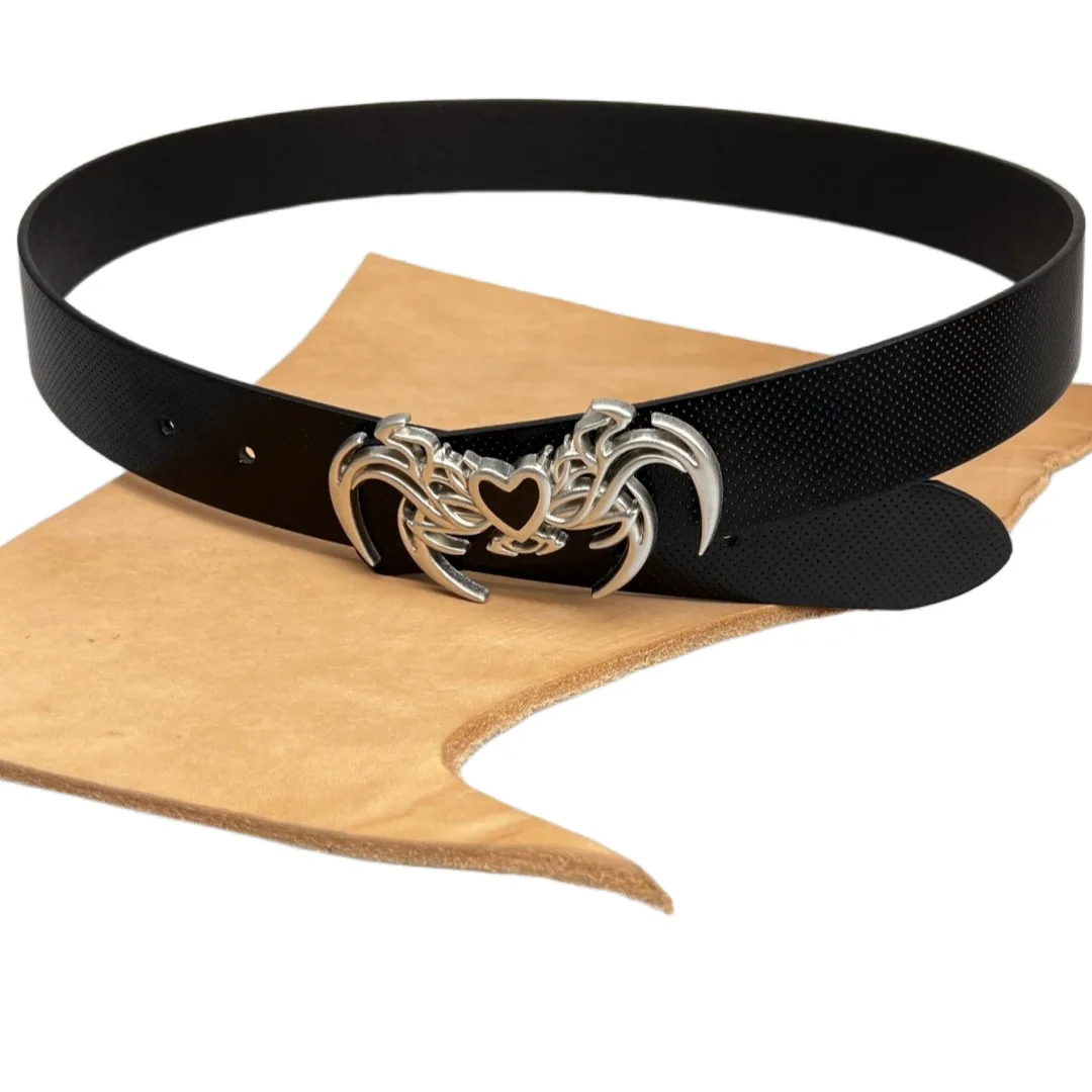 New punk style personalized embossed love versatile Gothic men's casual accessories belt