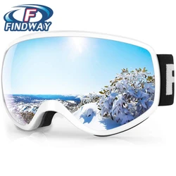 Findway Kid Ski Goggles Kids Snowboard Goggles 100% UV Protection Anti-fog Compatible with Ski Snowboard Sports for Age 3-8 Kids