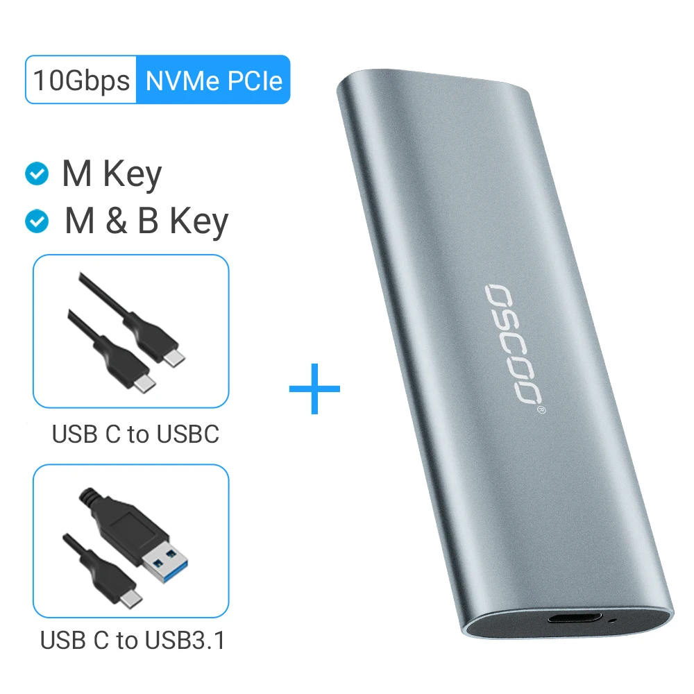 USB 3.1 to M.2 NVME PCIe SSD Enclosure, NVME M-Key to Type C Adapter Case For  nvme SSD, 10Gbps Gen 2 USB3.1 to M.2 SSD Case box - AliExpress