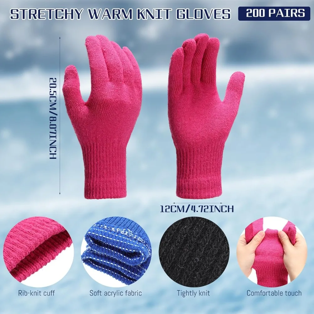 Bulk Winter Knit Gloves for Men and Women 2