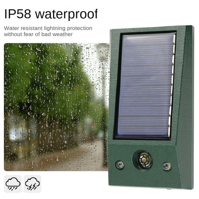 Napelemes Madárcsökkentő Ultrahangos Elektronikus Riasztó Ip66 Vízálló Galamb Elrettentő Erőteljes Led Villogó Kártevő Az Udvar Ellenőrzéséhez - Image 5