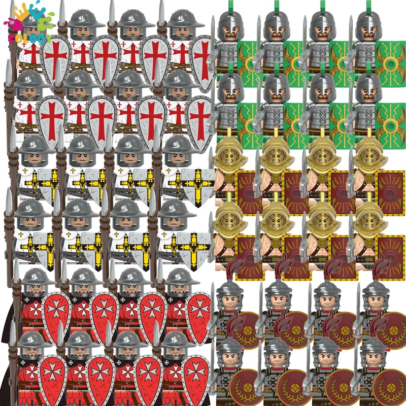 

Kids Toys Medieval Warrior Building Blocks Sparta Heroes Figures Roman Knights Soldiers Bricks Toys For Kids Birthday Gifts