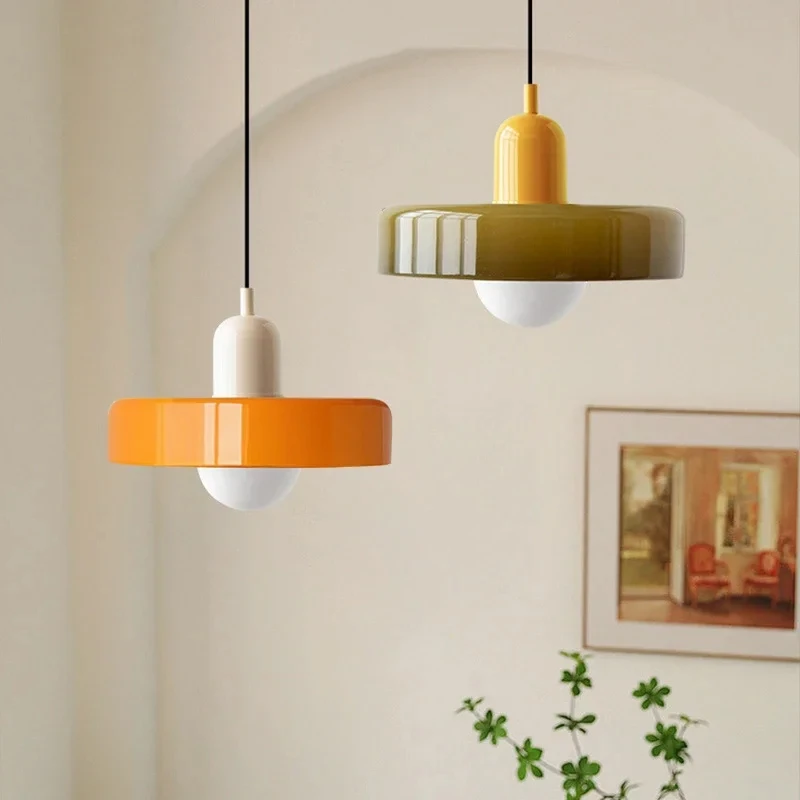 

Nordic Glass Pendant Light Candy Color Single Head Lamp For Living Room Bedroom Study Dining Room Bar Indoor Decorative Fixtures