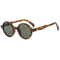 Lunettes de soleil rondes vintage pour hommes et femmes, lunettes de soleil de marque, monture rivetée, nuances rétro, mode masculine et féminine 2