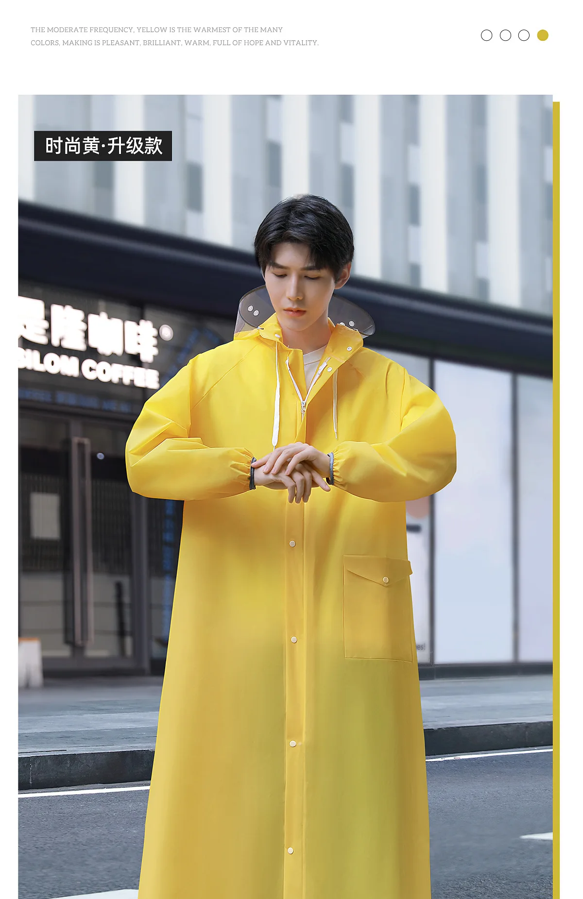 Extended Fashion Raincoat for Men - Waterproof EVA Men's Rain Poncho for All Road Bicycle Adventures