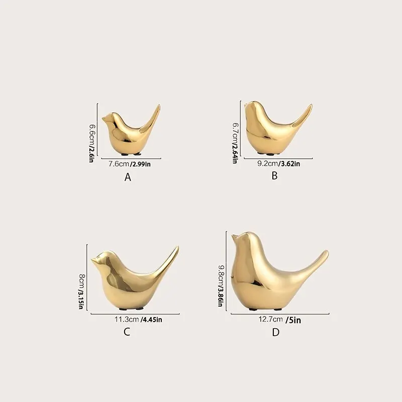 1 Piece, Modern Simple Gold Plated Bird Decoration 4