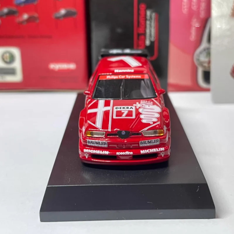 KYOSHO 1:64 스케일 알파 155 V6 Ti No.7 레이싱카 시뮬레이션 합금 모델 차량 선물 장식 수집 장난감 정적 디스플레이